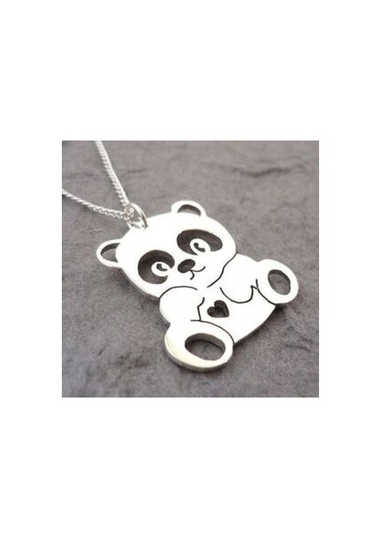 Ponçik Panda Model Gümüş Kolye