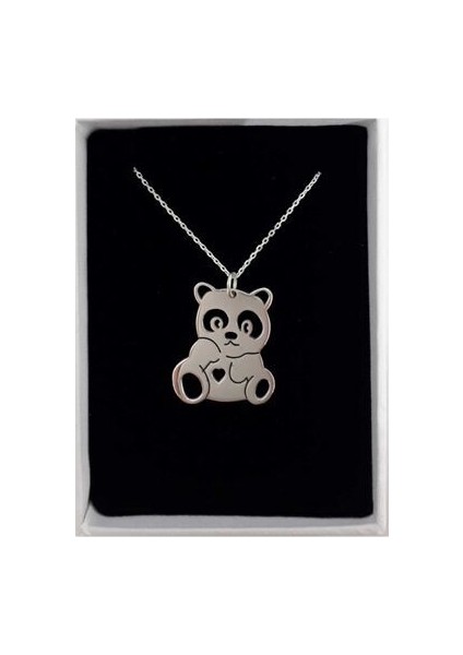 Ponçik Panda Model Gümüş Kolye