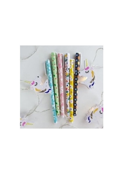 Çiçek Tasarımlı Sevimli 6 Lı Jel Kalem Seti fiyatları