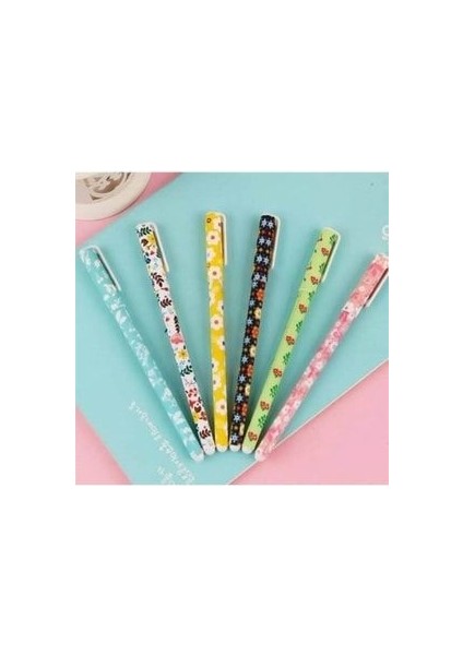 Çiçek Tasarımlı Sevimli 6 Lı Jel Kalem Seti indirimleri