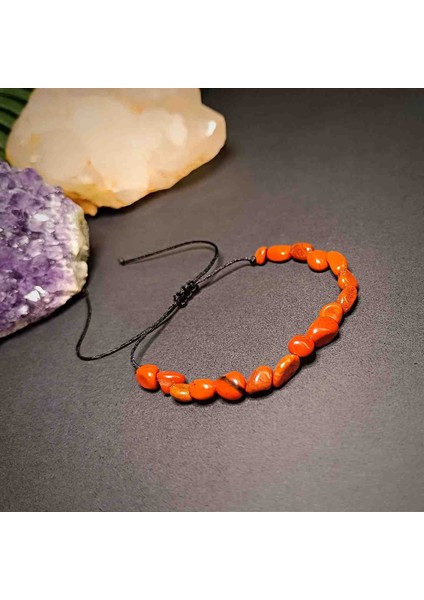 Red Jasper Amorf Kesim Makrome Örgü Doğal Taş Bileklik modelleri