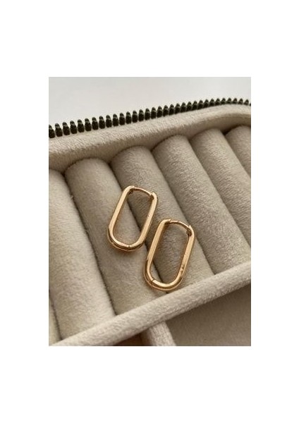 Çelik Oval Halka Küpe