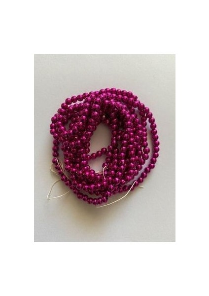 4mm Plastik Inci Boncuk 2 Dizi Yaklaşık 400 Adet. Metalik Koyu Mor