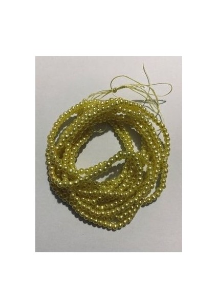 3mm Inci Boncuk 2'li Dizi. Renk: Sarı. Takriben 620-640 Adet.