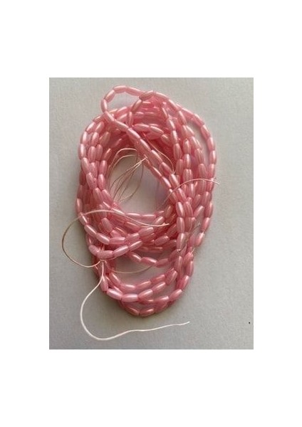 Arpa Boncuk 3X6CM. Açık Pembe 2 Dizi