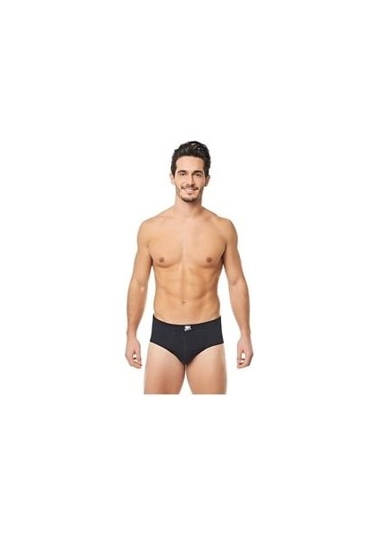 6'lı Paket Erkek Siyah Pamuk Penye Slip Külot