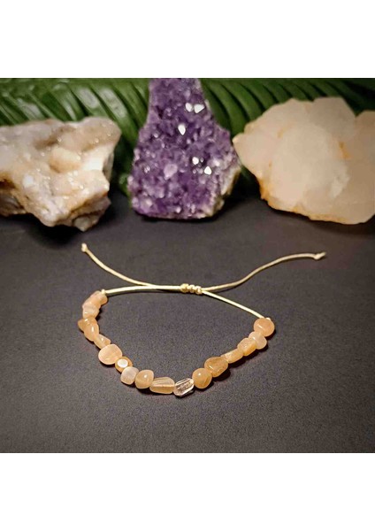 Güneş Taşı Amorf Kesim Makrome Örgü Doğal Taş Bileklik fiyatları