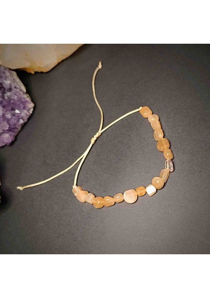 Güneş Taşı Amorf Kesim Makrome Örgü Doğal Taş Bileklik modelleri