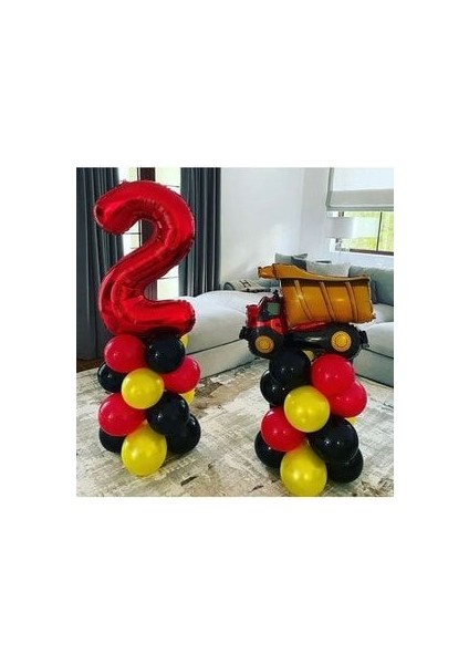 Inşaat Temalı 6 Yaş Rakam Balon Karşılama Seti