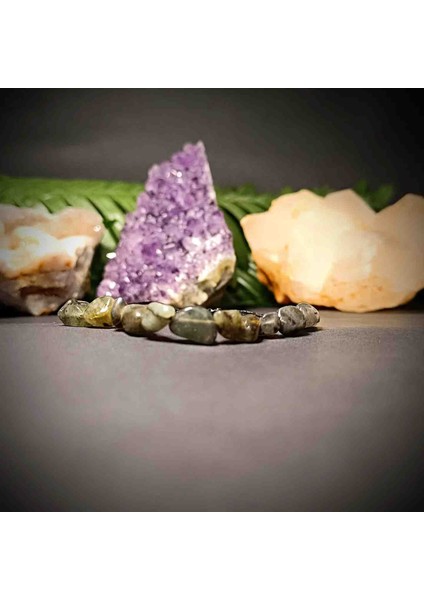 Labradorit Amorf Kesim Makrome Örgü Doğal Taş Bileklik fiyatları