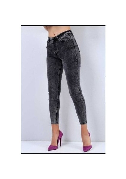 Monster Kadın Füme Skinny Jeans Kot Solmaz Toparlayıcı Pantolon