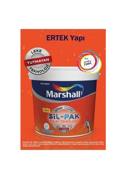 Sil-Pak Leke Tutmaz Duvar Boyası 15 Lt - (20 Kg) Kum Beji