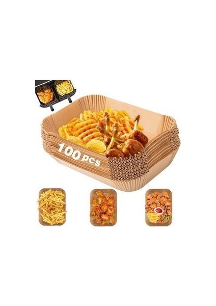 Airfryer Pişirme Kağıdı L 16*16*4.5cm 100'LÜ Paket