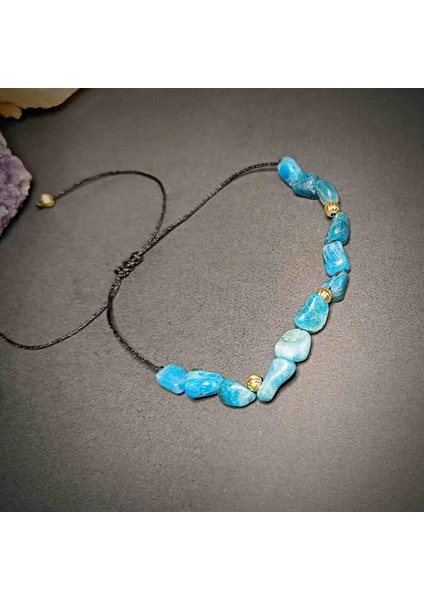 Apatit Amorf Kesim Makrome Örgü Doğal Taş Bileklik fiyatları