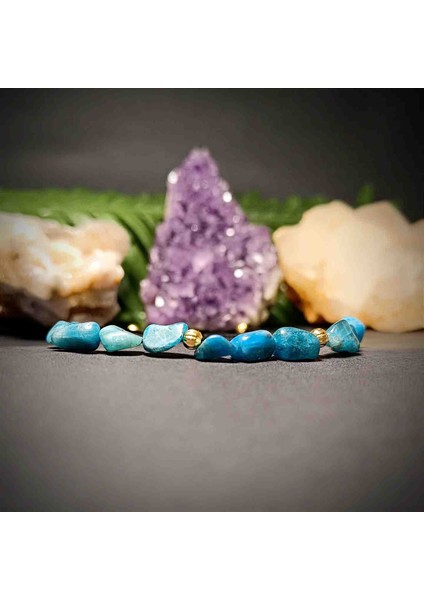 Apatit Amorf Kesim Makrome Örgü Doğal Taş Bileklik fırsatları