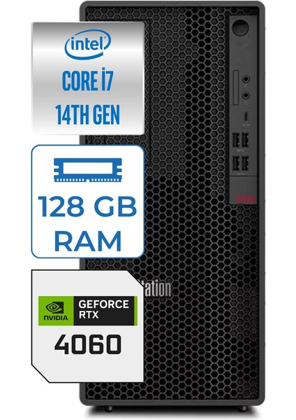 Thinkstation P2 Intel Core Vpro İ7-14700 128GB Ddr5 4tb SSD 8gb RTX4060 Windows 11 Pro Masaüstü Iş Istasyonu 30FSS0VJ0047