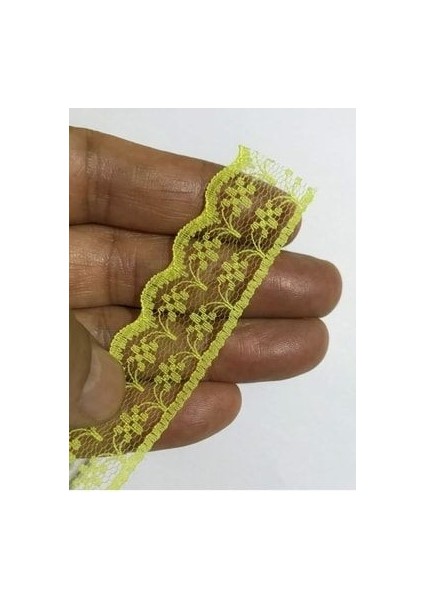 Tül Güpür. (Fisto) 2.5cm. 3,8 Metre. Sarı fırsatları