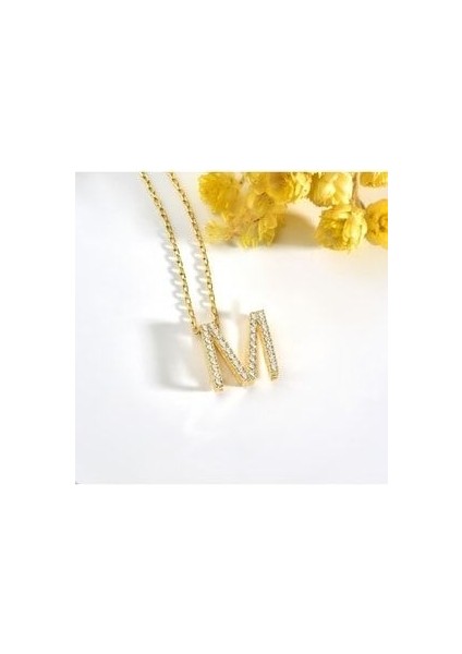 Taşlı Harf Kolye 925 Ayar Gümüş fiyatları