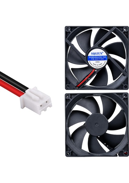 Powermaster IC-216 2 Pin Kablolu 92X92X25 mm 24 Volt Fırçasız Dc Kasa Fanı Soğutucu Fan 9.2x9.2x2.5 cm