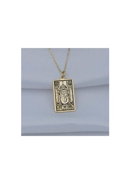 925 Ayar Gümüş Tarot (The Hierophant) Aziz Kolye