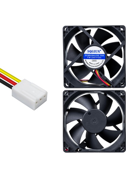 Powermaster IC-216 3 Pin Kablolu 80X80X25 mm 24 Volt Fırçasız Dc Kasa Fanı Soğutucu Fan 8X8X2.5 cm