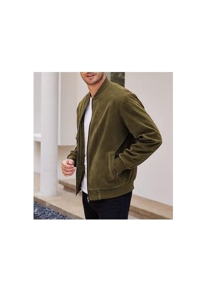 Erkek Haki Yeşili Suni Süet Ceket fiyatları