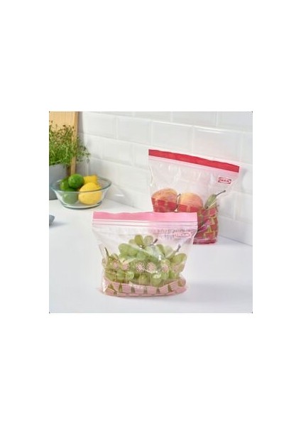 Istad Kilitlenebilir Buzdolabı Poşeti,kırmızı 50PARÇA 25X24CM 25 ADETTIR.21X19CM 25ADETTIR