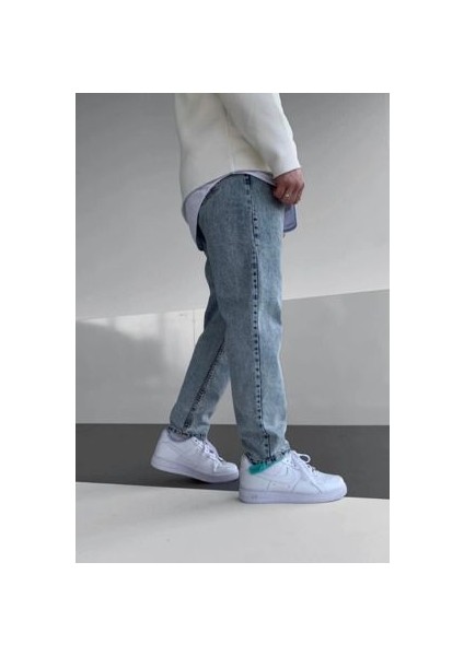 Erkek Asit Yıkama Açık Mavi Kot Baggy Pantolon Jean fiyatları