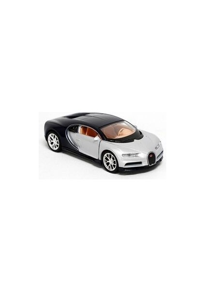 Lisanslı Bugatti Chiron Çek-Bırak Metal Model Araba (1:32-1:34) (Gri)