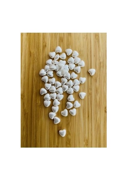 Takı Vb (Bilekli, Kolye, Halhal ve Küpe) El Işleme Barok Kalp Inci. 25GR. Tahmini 55 Adet. Beyaz.