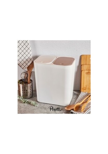 Perotti Milton Whitape Çift Kapak Çöp Kovası 15 Lt 13254