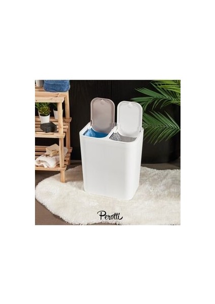 Perotti Milton Whitape Çift Kapak Çöp Kovası 15 Lt 13254