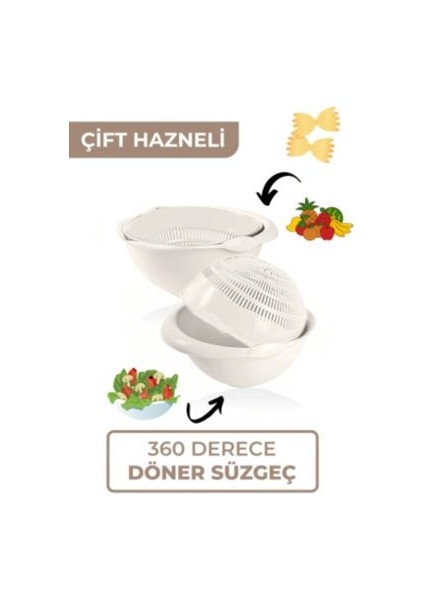 Elegant Döner Süzgeç 360 Derece