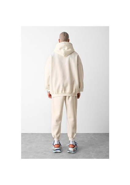 CMZ Collection Erkek 3 Ip Bej Eşofman Takımı Oversize Jogger