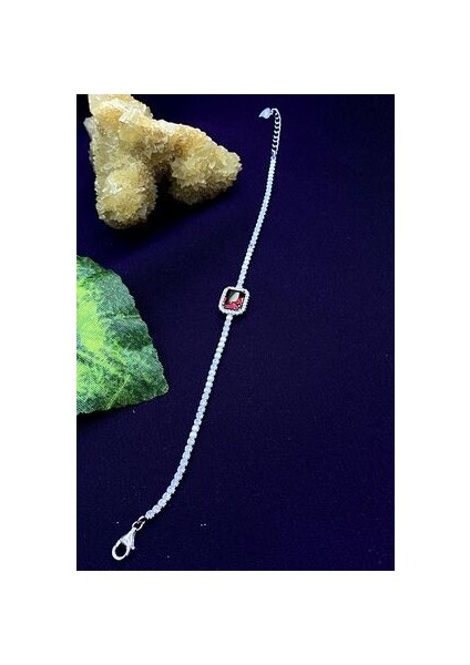 Su Yolu Model Yakut Baget Taşlı Gümüş Bileklik