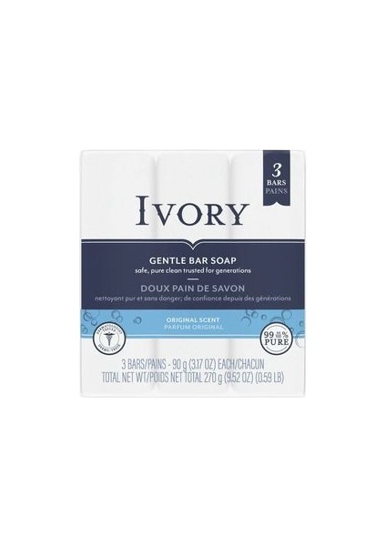 Ivory Gentle Bar Soap 3bar 90 Gr.