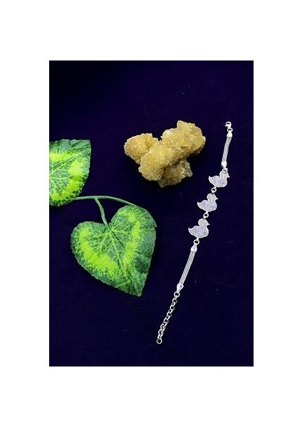 Ördek Model Telkari El Işçiliği Oksitli Mardin Hasırı Gümüş Bileklik