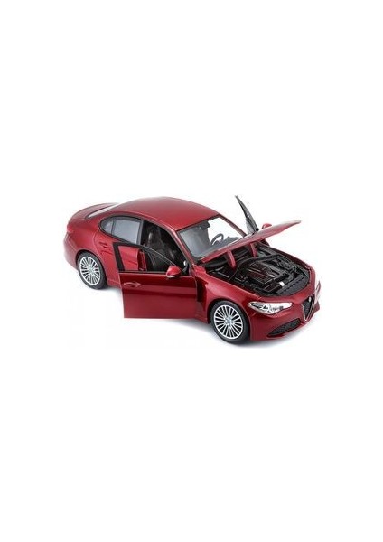 Alfa Romeo Giulia Diecast Model Araba Kapı Kaput Açılır Alfa Romeo Giulia Diecast Metal Araba Bordo