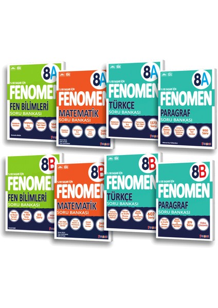 Fenomen 8. Sınıf Matematik Türkçe Fen Bilimleri Paragraf A-B 2024-2025