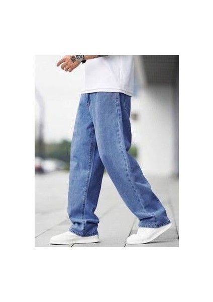 Erkek Asit Mavi Denim Jeans Kot Baggy Pantolon fiyatları