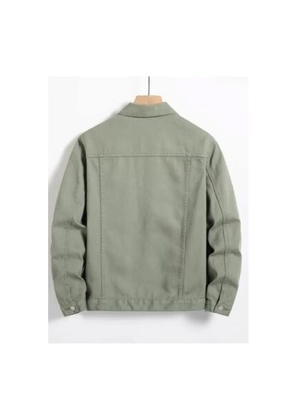 Erkek Düğmeli Çift Cepli Gabardin Yeşil Ceket fiyatları