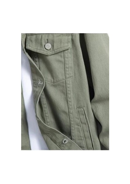 Erkek Düğmeli Çift Cepli Gabardin Yeşil Ceket fırsatları