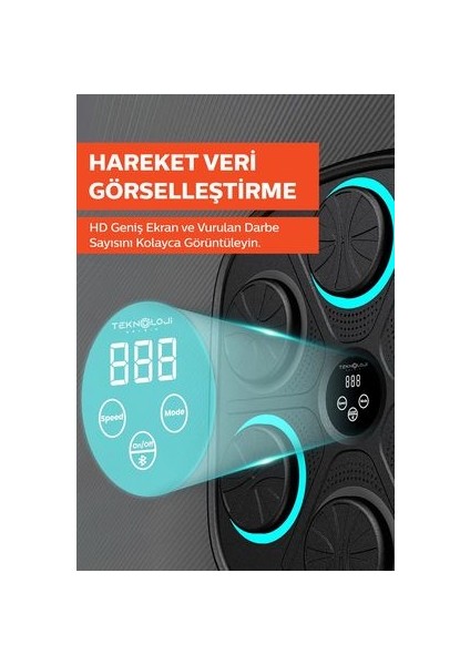 Yeni Nesil Kum Torbası Boks Makinesi Bluetooth Hoparlör Rgb Müzikli Genç Yetişkin Eldiven Hediyeli