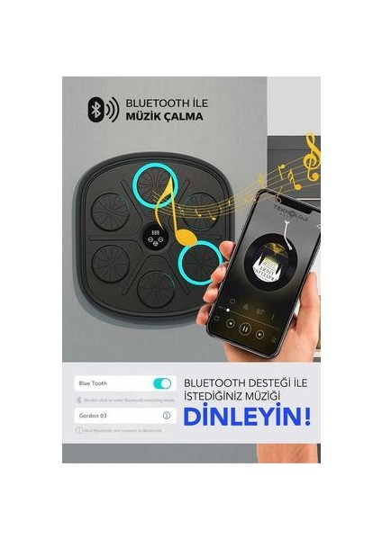 Yeni Nesil Kum Torbası Boks Makinesi Bluetooth Hoparlör Rgb Müzikli Genç Yetişkin Eldiven Hediyeli