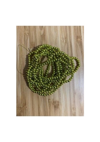 3mm Inci Boncuk 2'li Dizi. Renk: Metalik Fıstık Yeşili. Takriben 620-640 Adet.