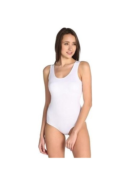 Kadın Beyaz Geniş Askılı Kancalı Çıt Çıtlı Atlet