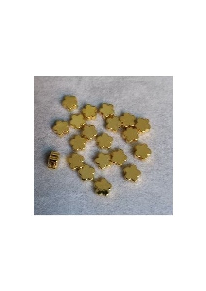 Çiçek Model Bileklik, Halhal, Kolye Aparatı Gold Kaplama 10 Adet Takı Malzemesi 5X5MM