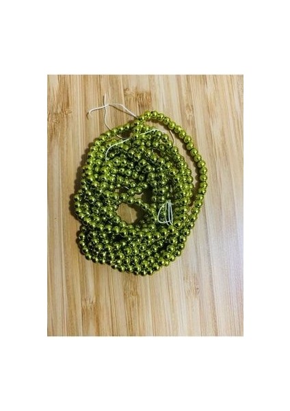 4mm Plastik Inci Boncuk 2 Dizi Yaklaşık 400 Adet. Metalik Yeşil