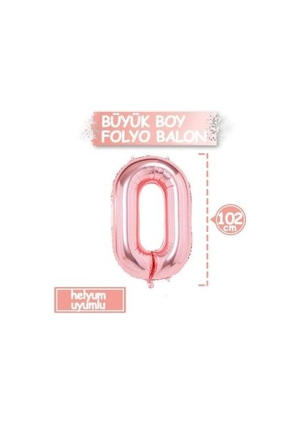 Büyük Rakam Balon Rose Gold 0 Yaş + Konfeti Pullu Şeffaf Balon ve Metalik Rose Gold Balon fırsatları