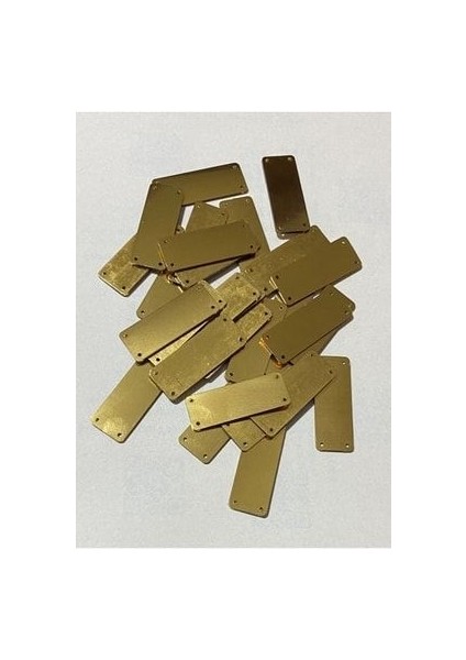 Pleksi Dikdörtgen Kalın Plastik Plaka. 1.5cmx3.7cm. 25GR. 29 Adet. Sarı modelleri